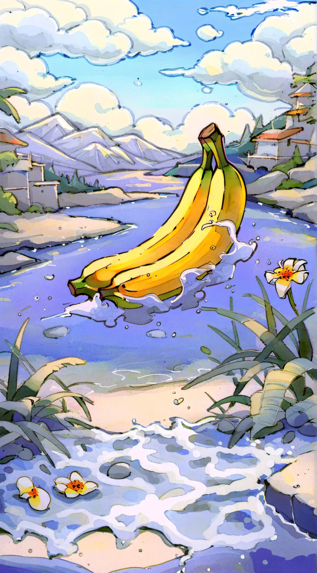 ai character: banana background