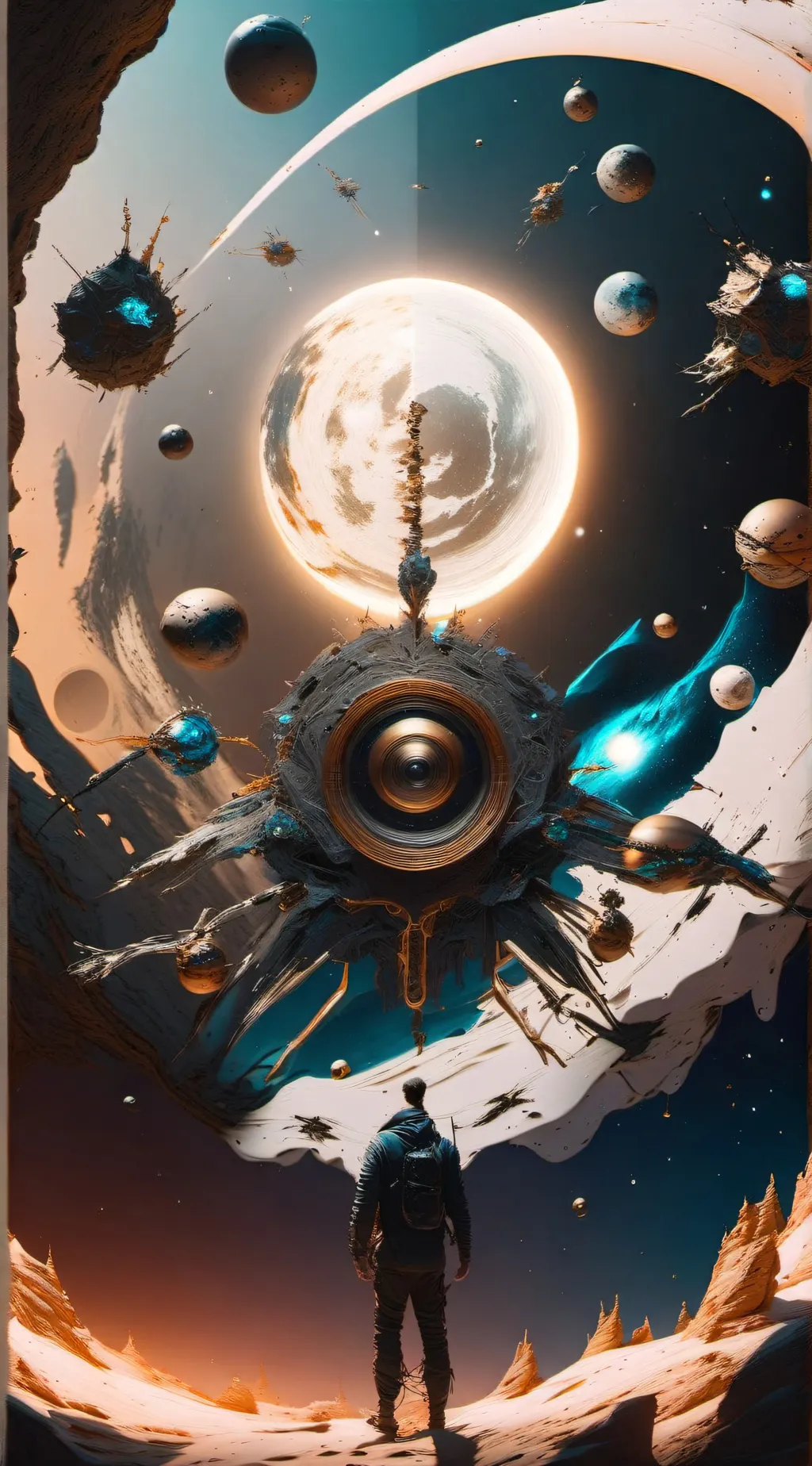 ai character: space high background