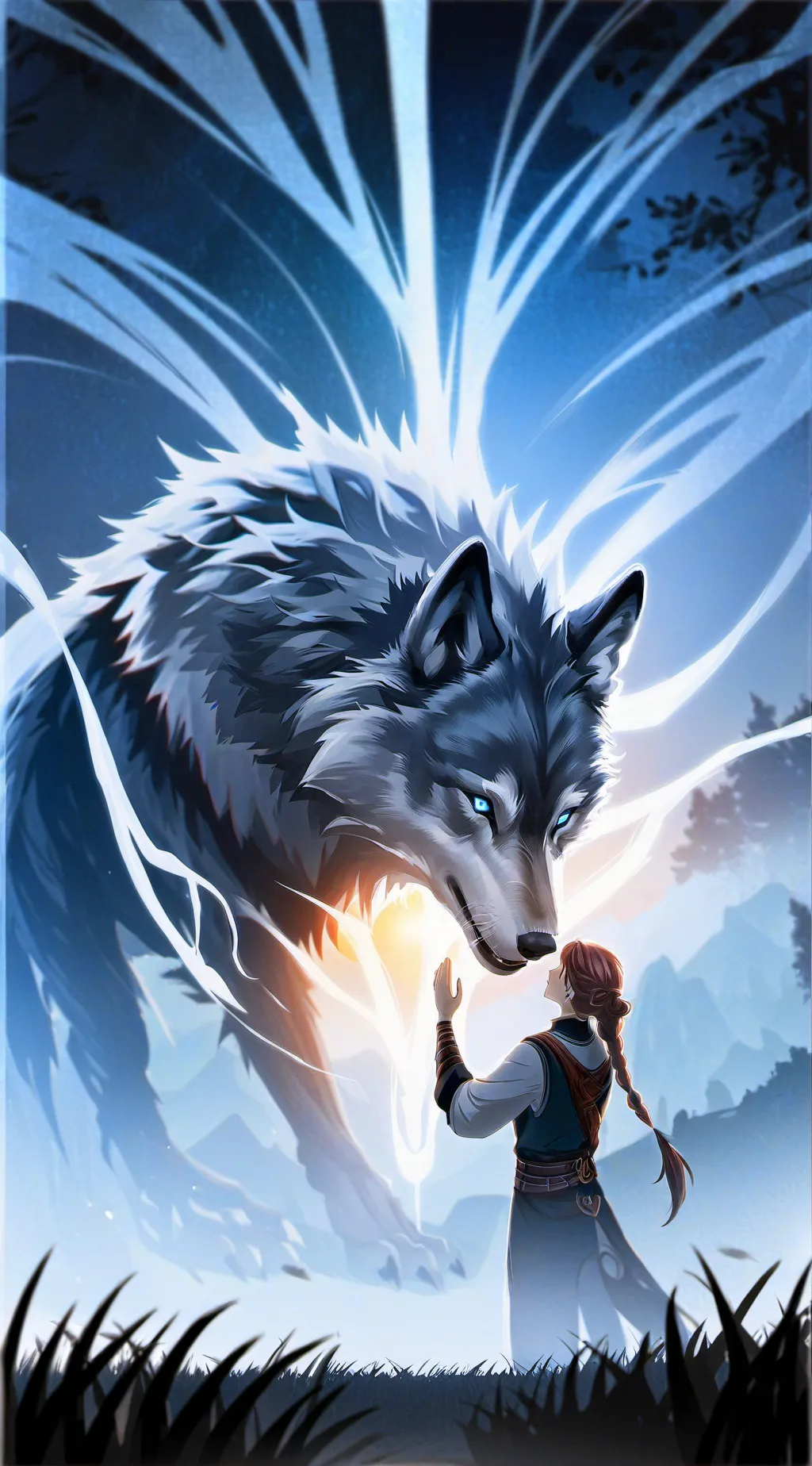 ai character: All knowing Wolf background