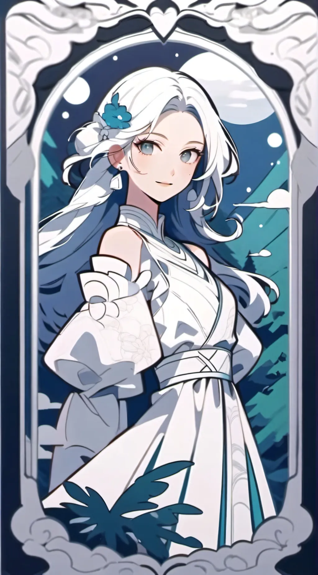 ai character: reina de hielo background