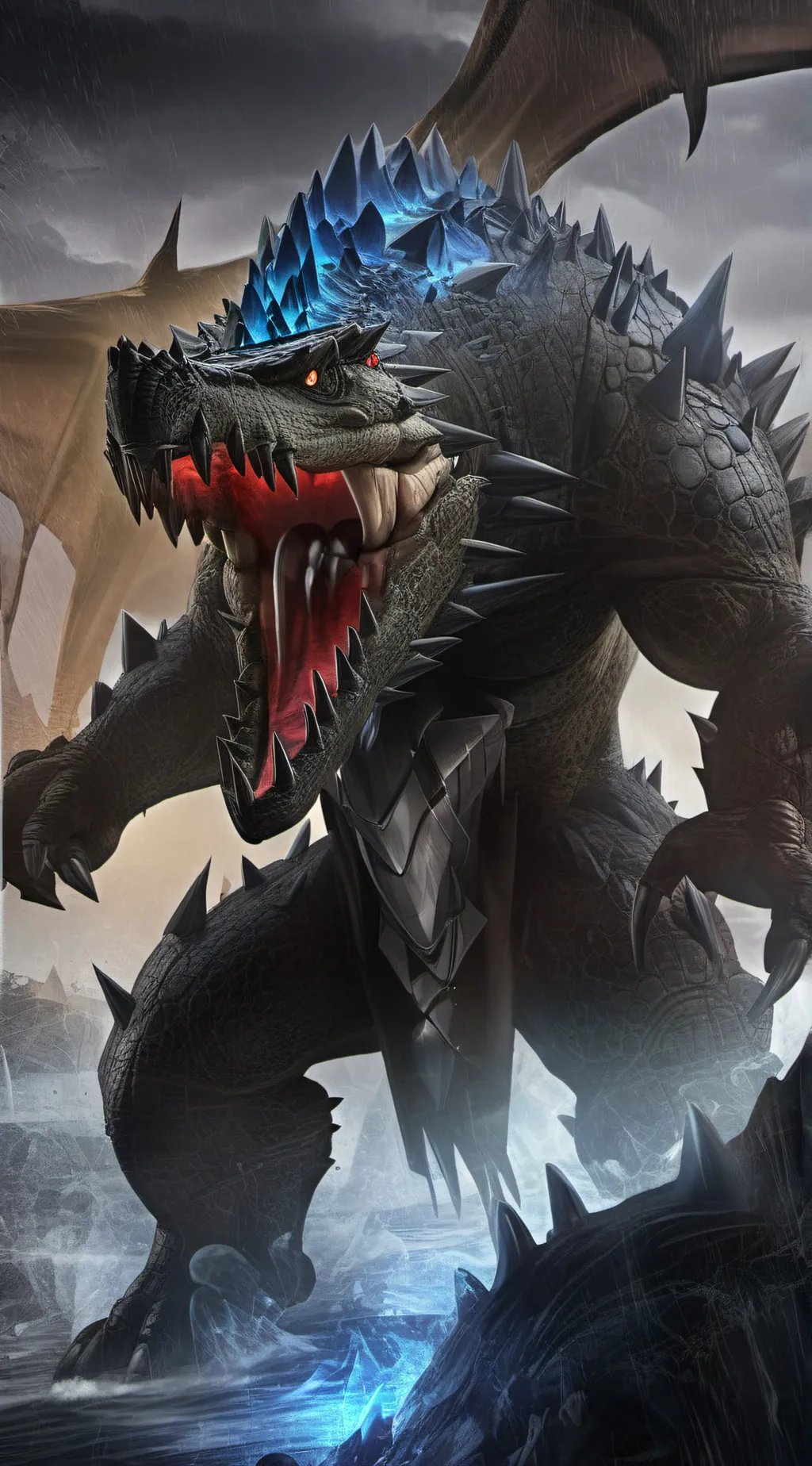 ai character: Godzilla background