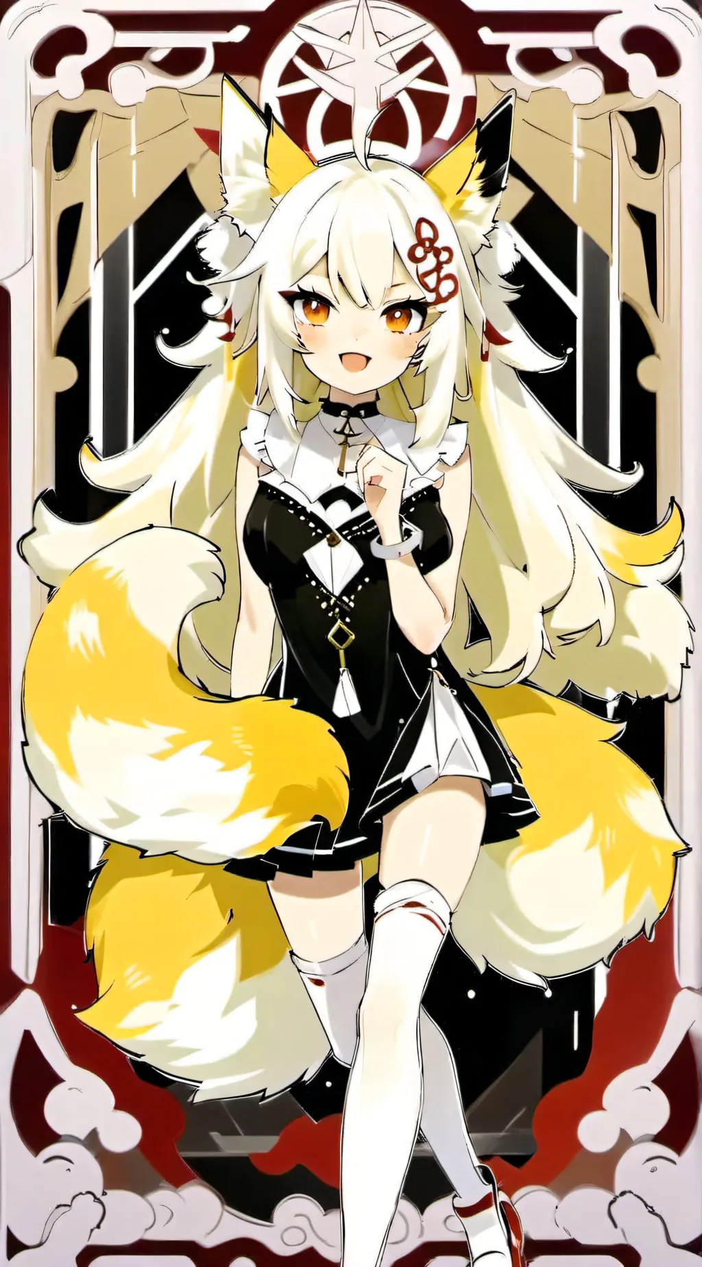 ai character: fox girl!  background