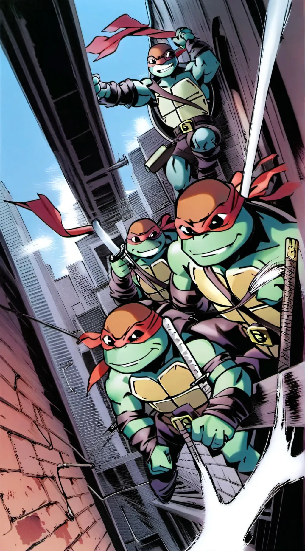 ai character: MHA X TMNT background