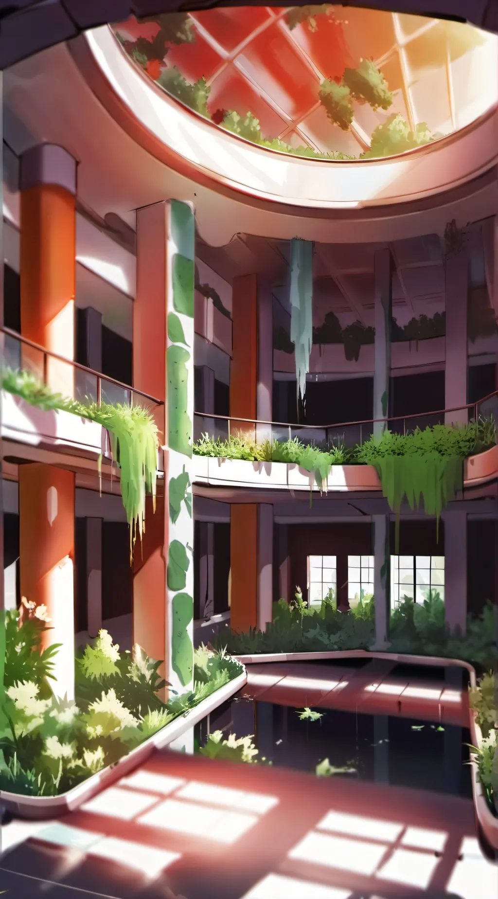 ai character: The Abandoned Mall background