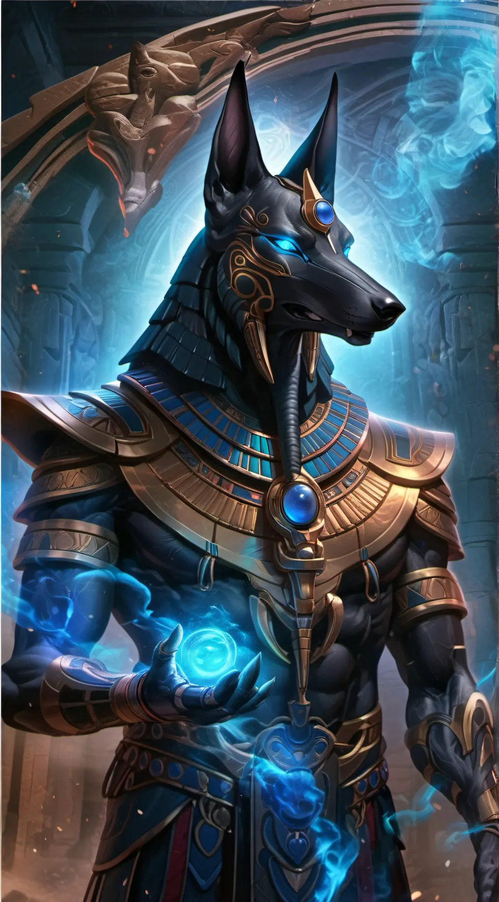 ai character: Anubis background