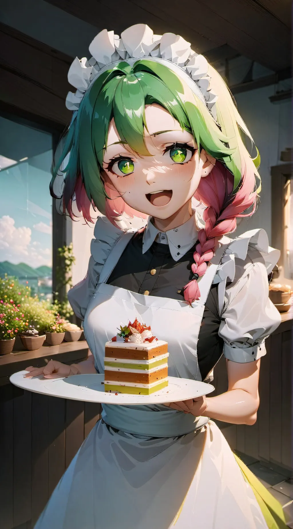 ai character: Strawberry background