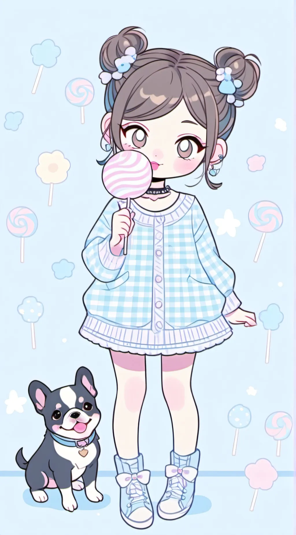 ai character: cutr girl background