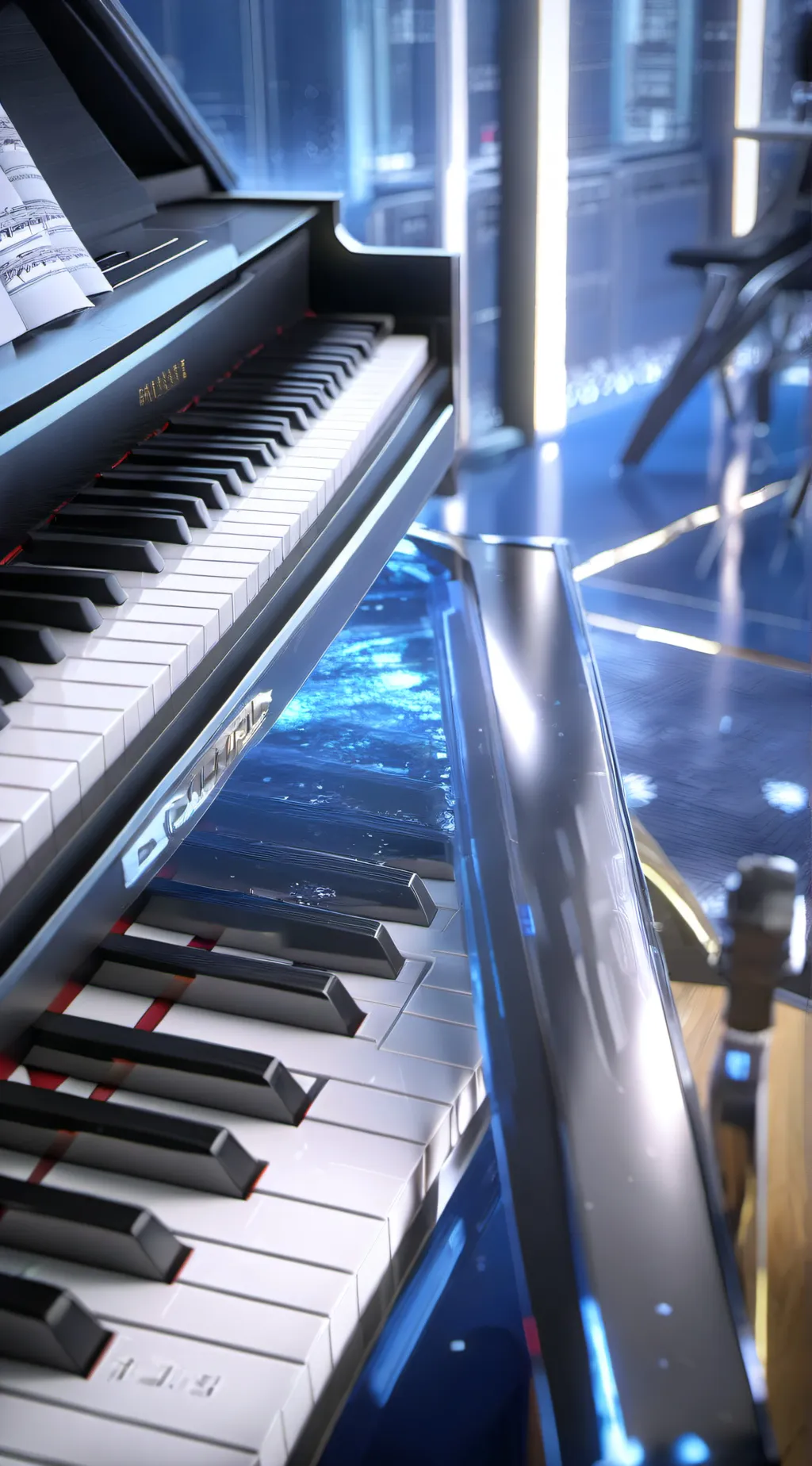 ai character: Piano background