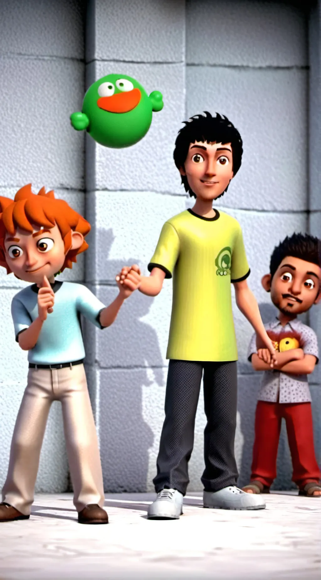 ai character: FLYING MELON background