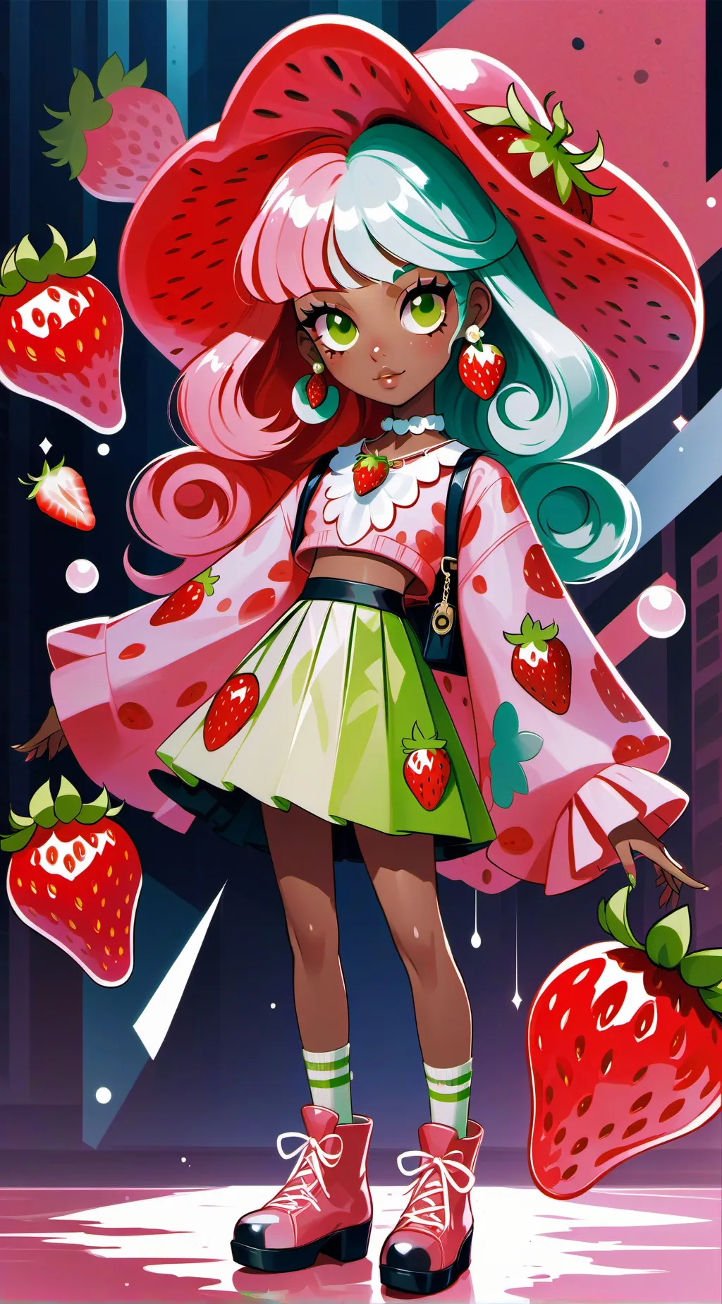 ai character: Strawberrie background