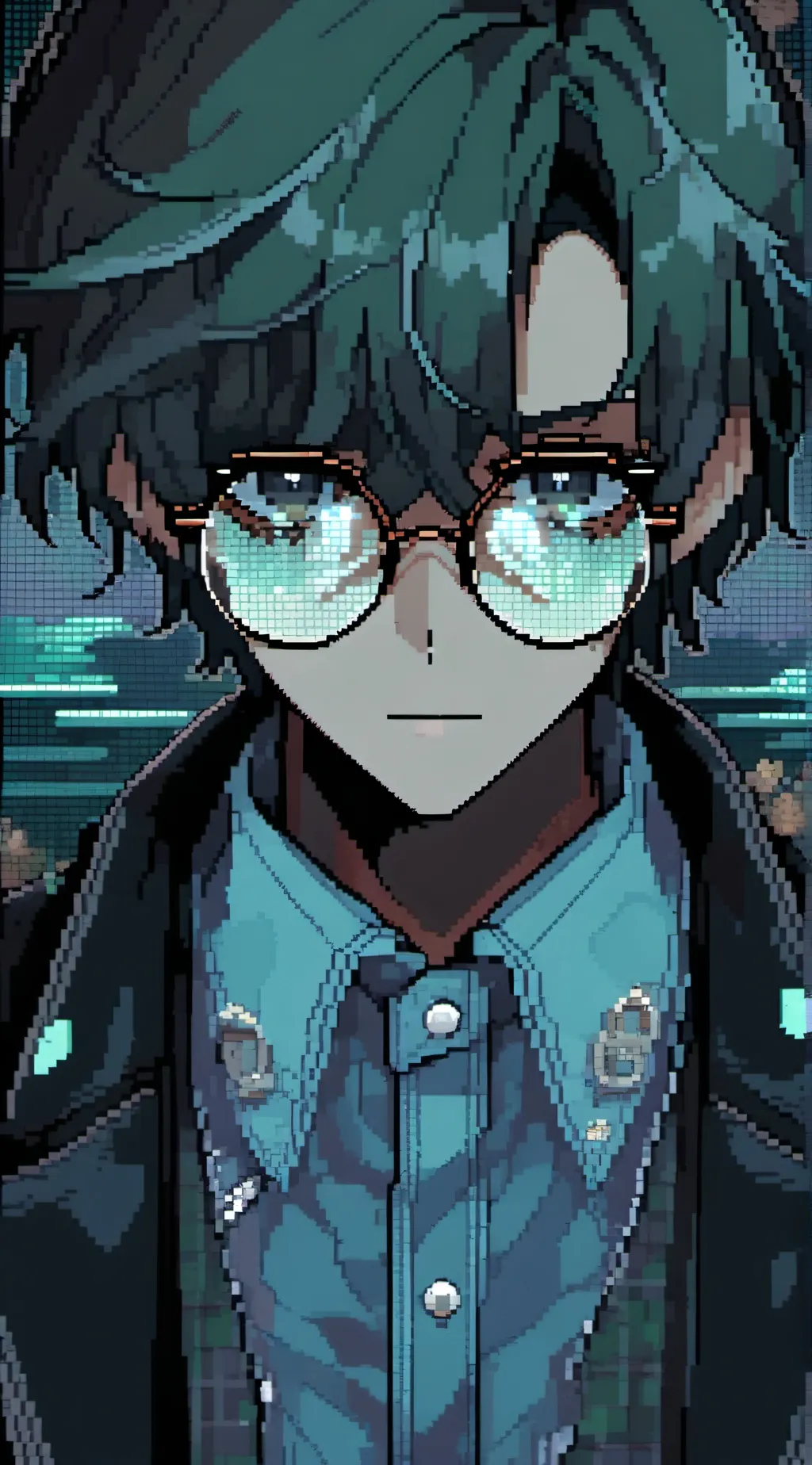 ai character: glasses background