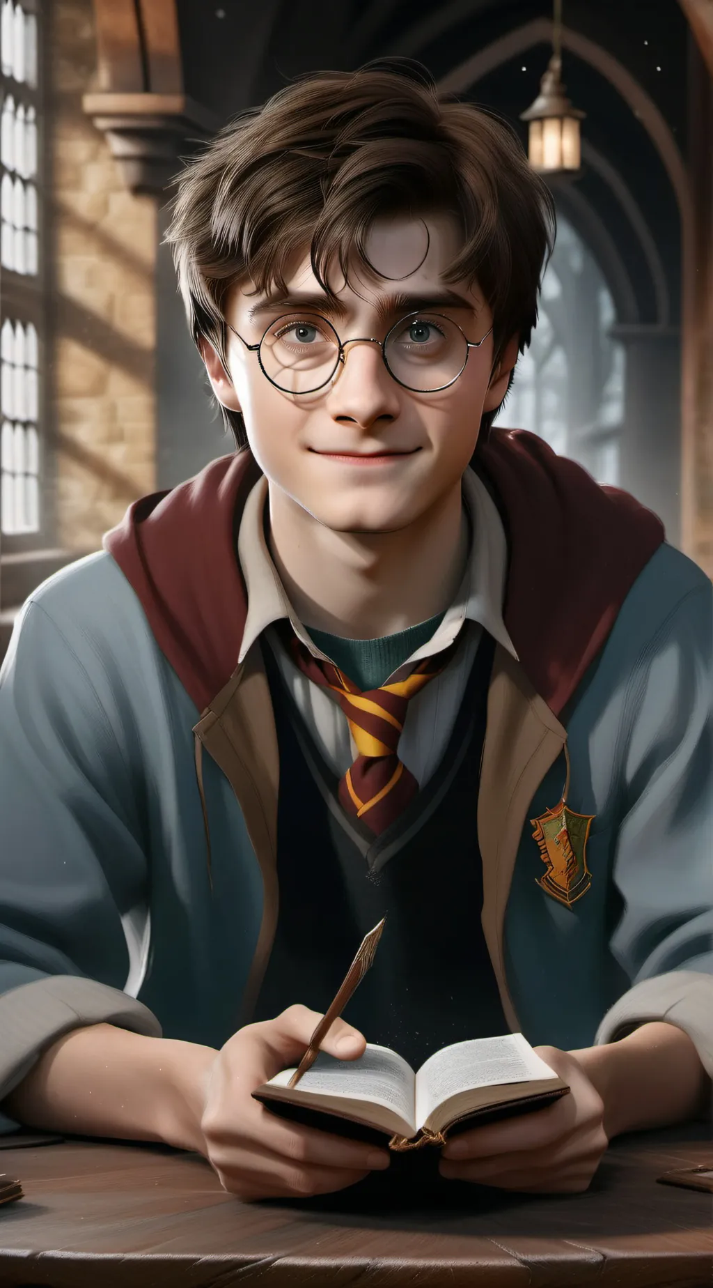 ai character: Harry potter  background
