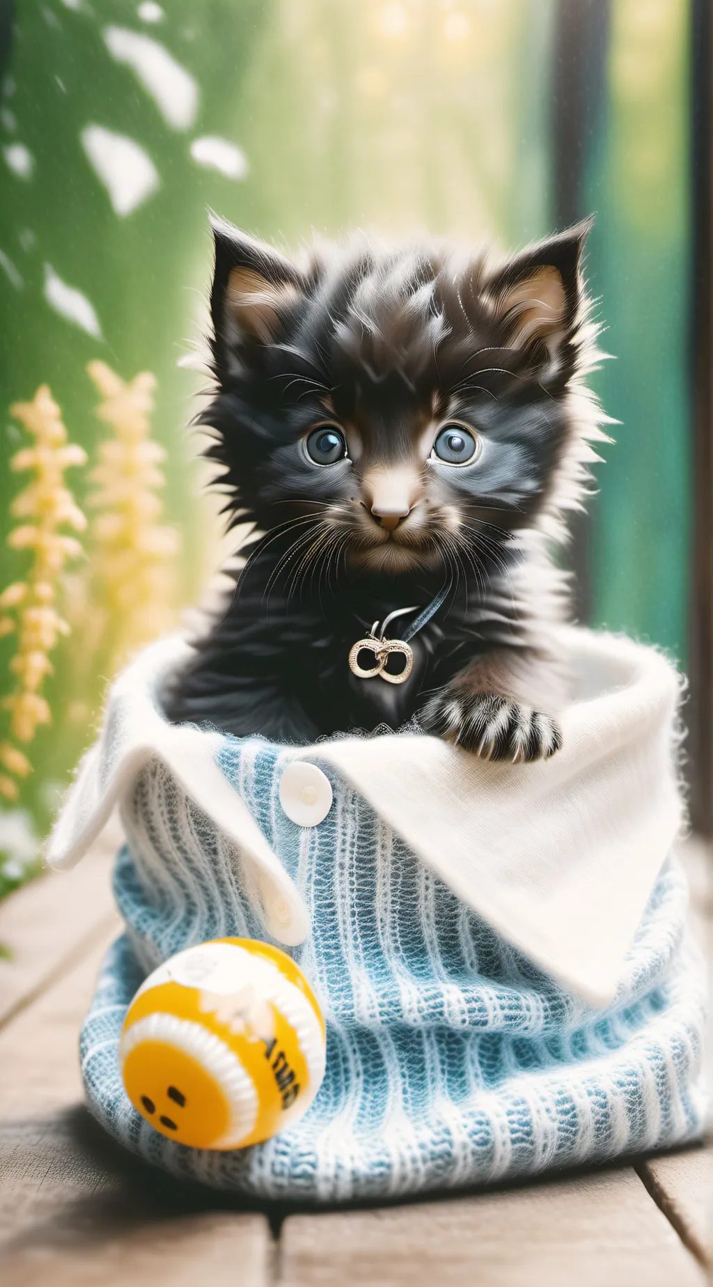 ai character: baby kitten  background