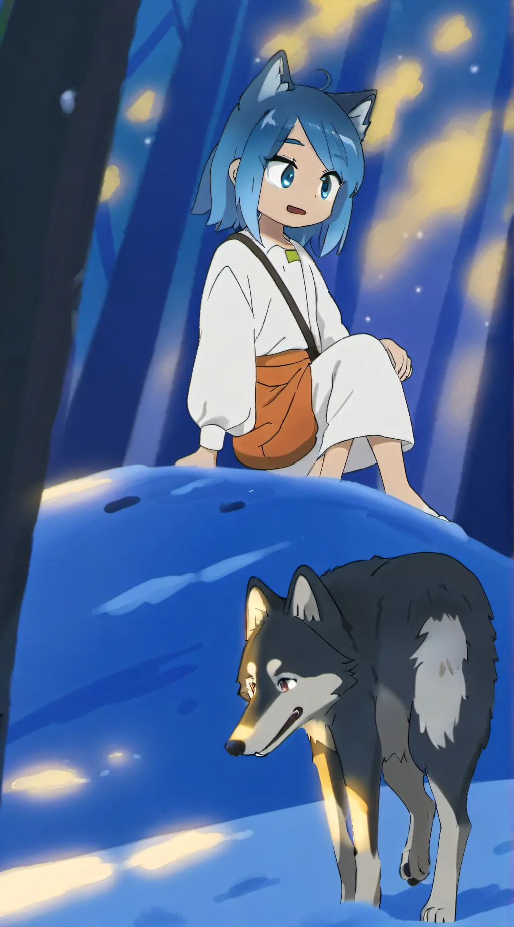 ai character: Bella the wolf background