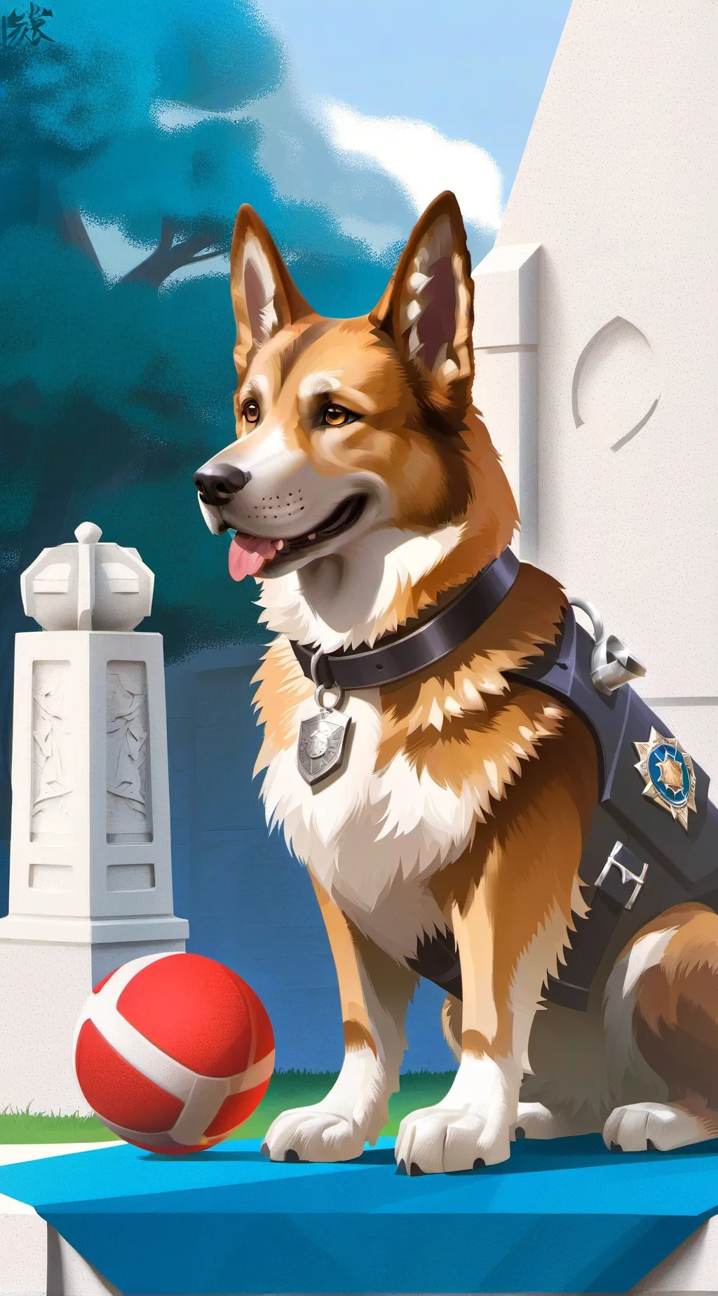ai character: Retired Police Dog background