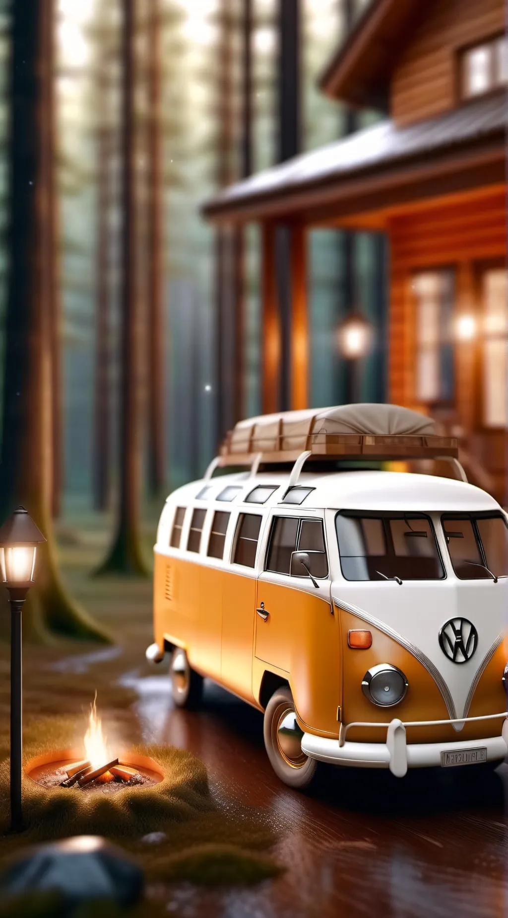 ai character: camping  background