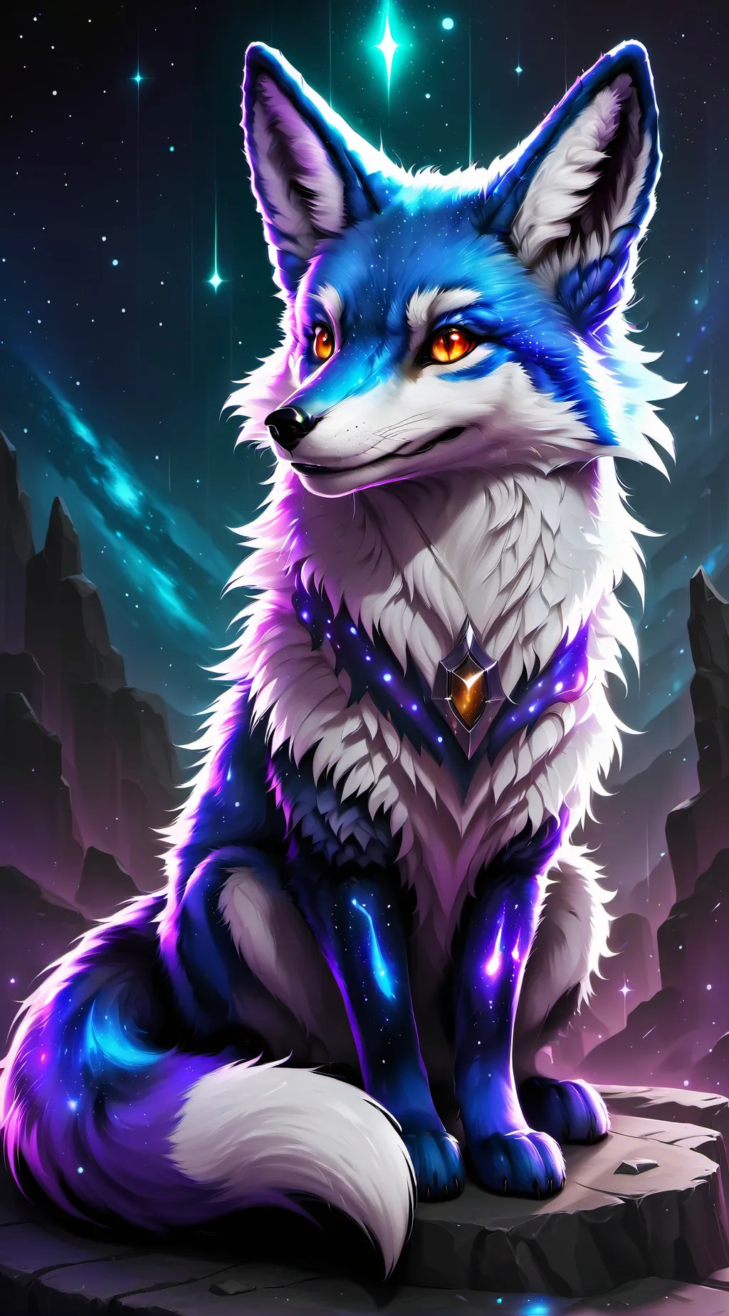 ai character: galaxy fox life background
