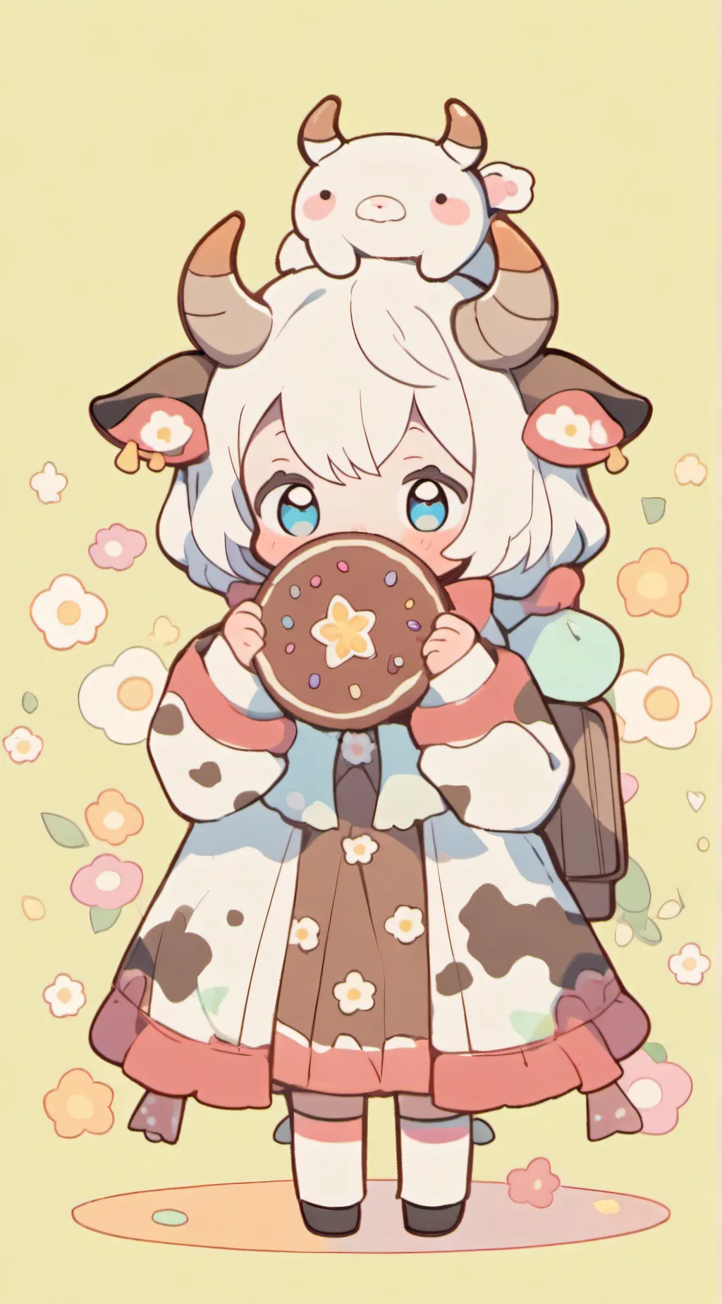 ai character: chocolatecowcutie background
