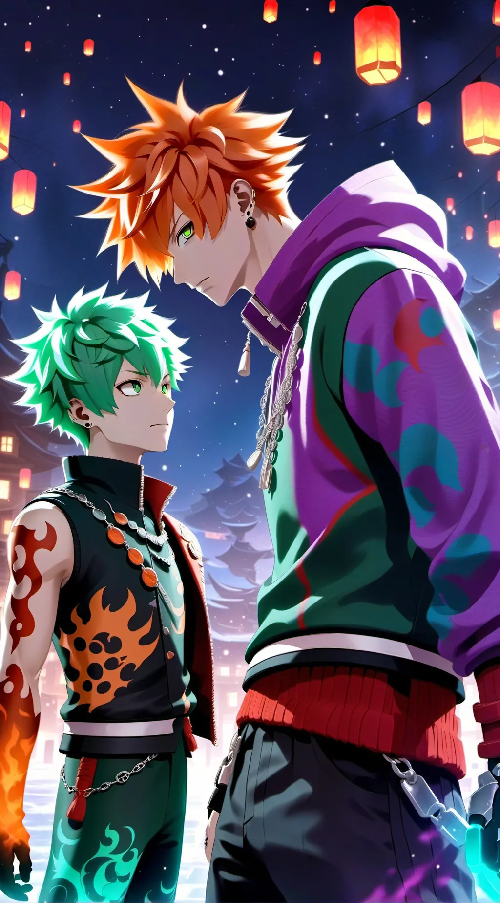 ai character: Shoto,Bakugo, Deku background