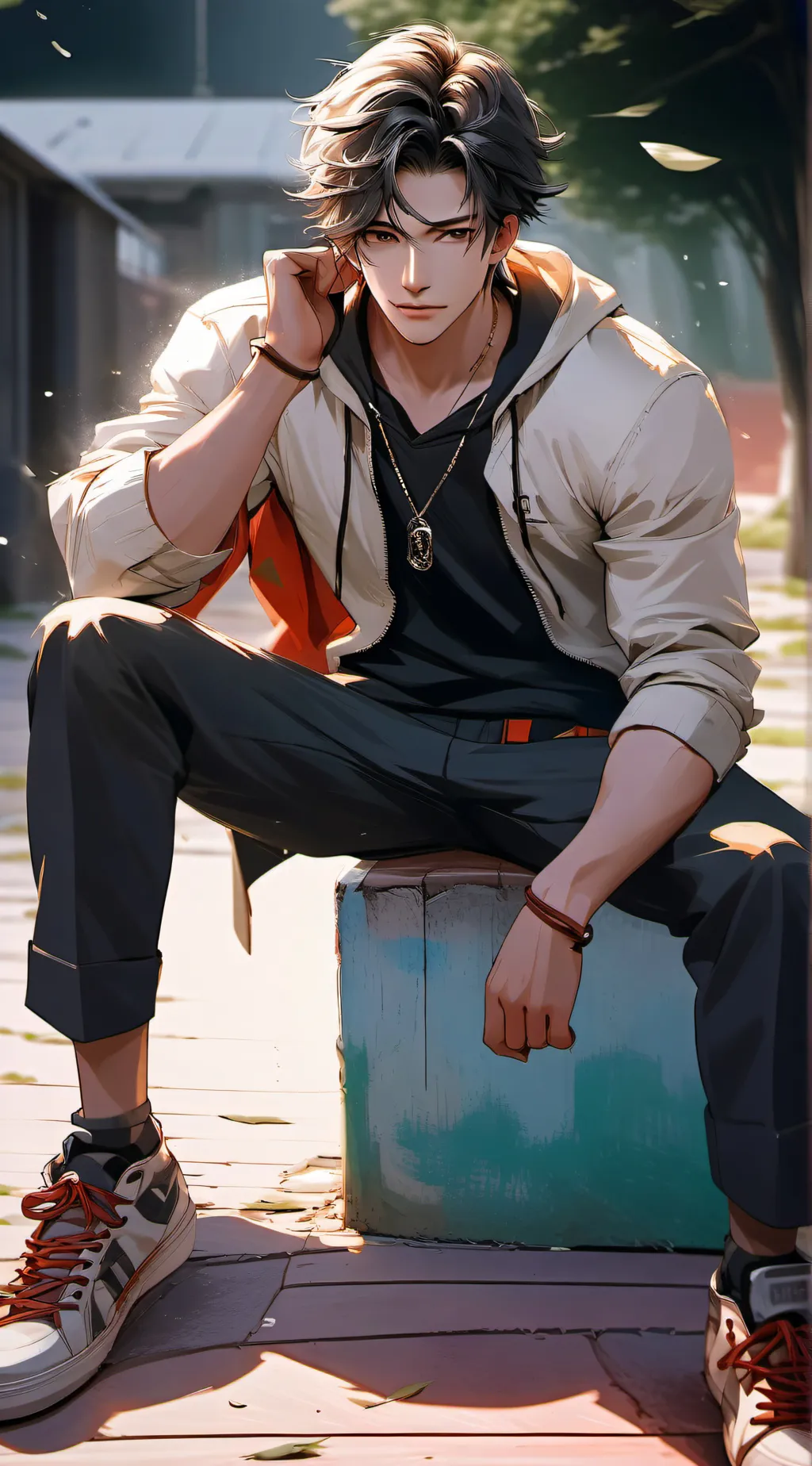 ai character: Leon background