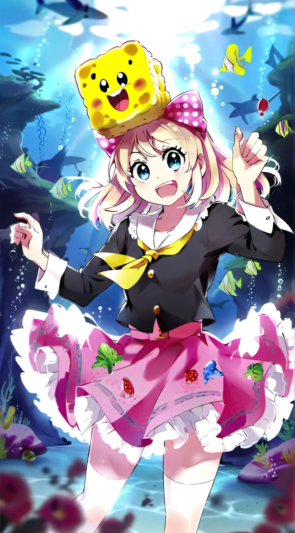 ai character: spongy background