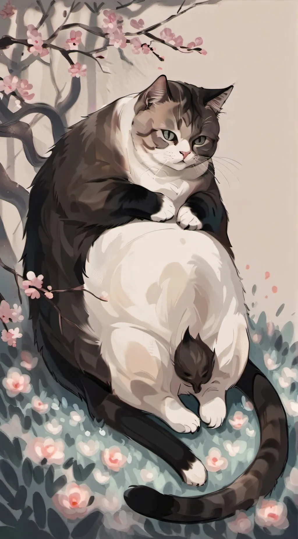 ai character: Pregnant cat background
