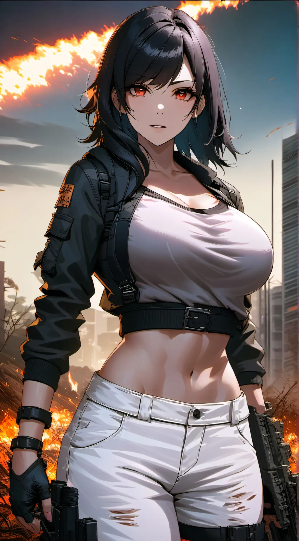 ai character: survivor girl background