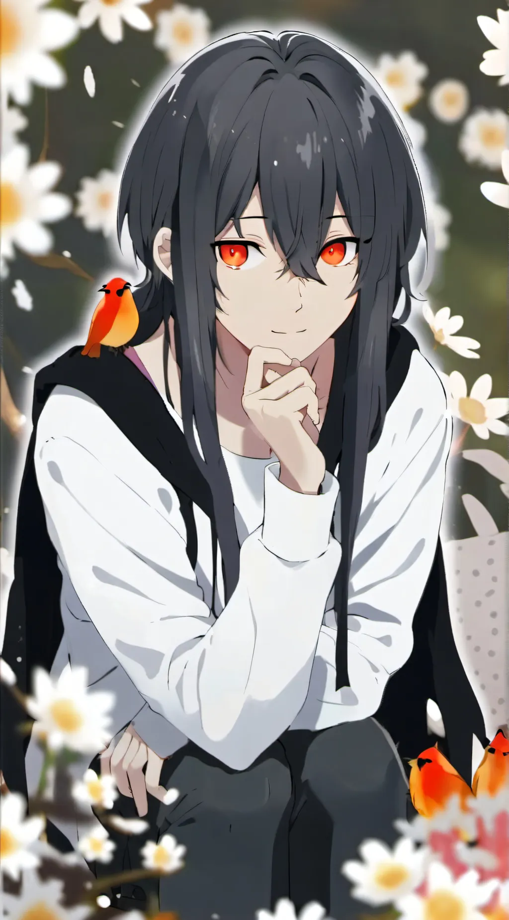 ai character: snow background