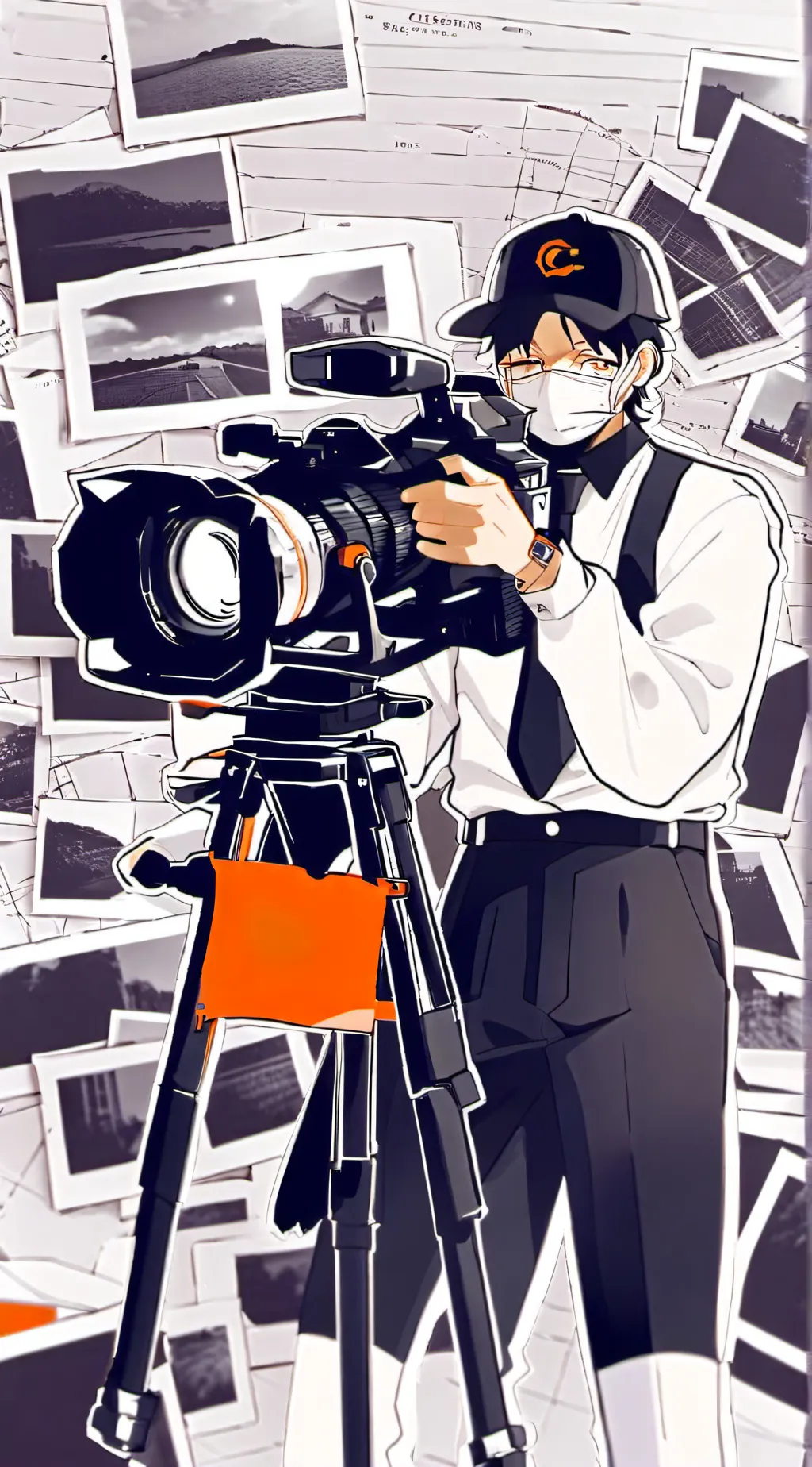 ai character: large cameraman background