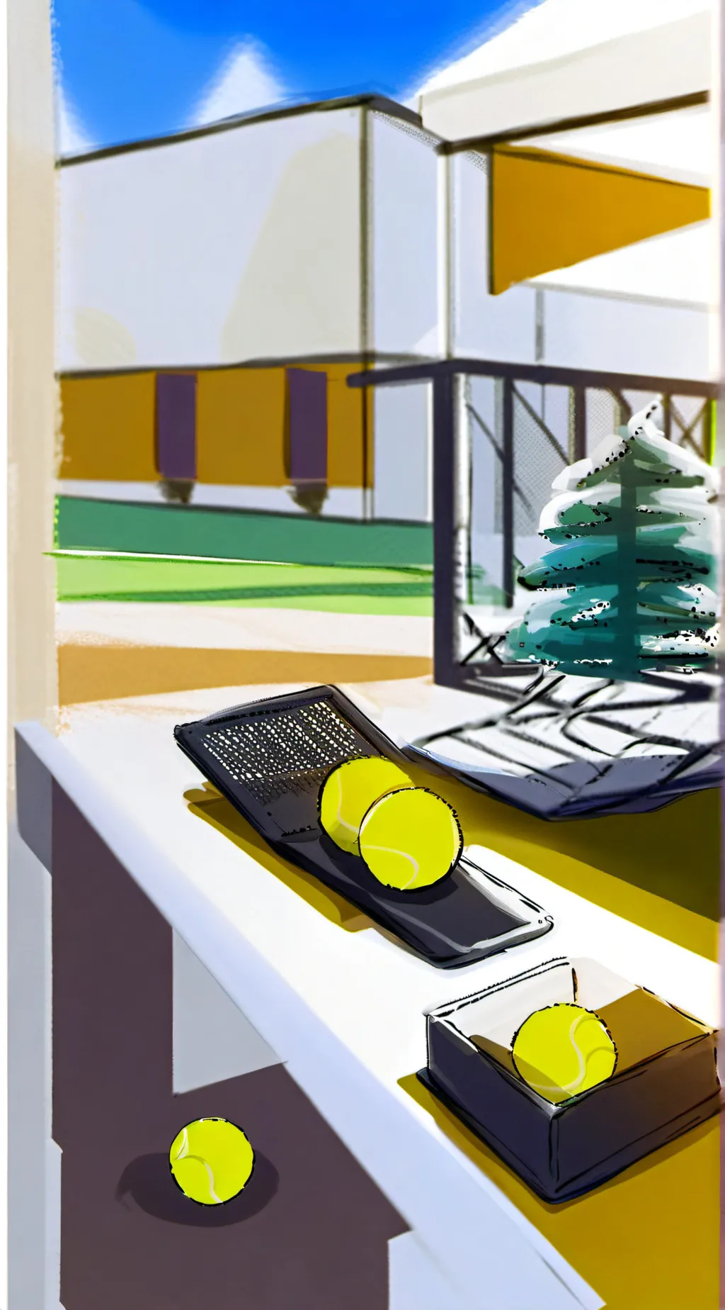 ai character: tennis ball background