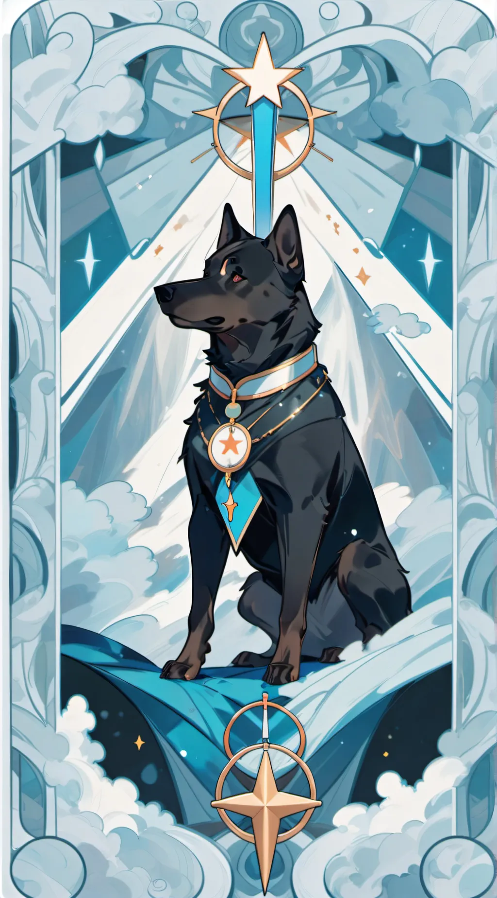 ai character: 3 headed big dog background