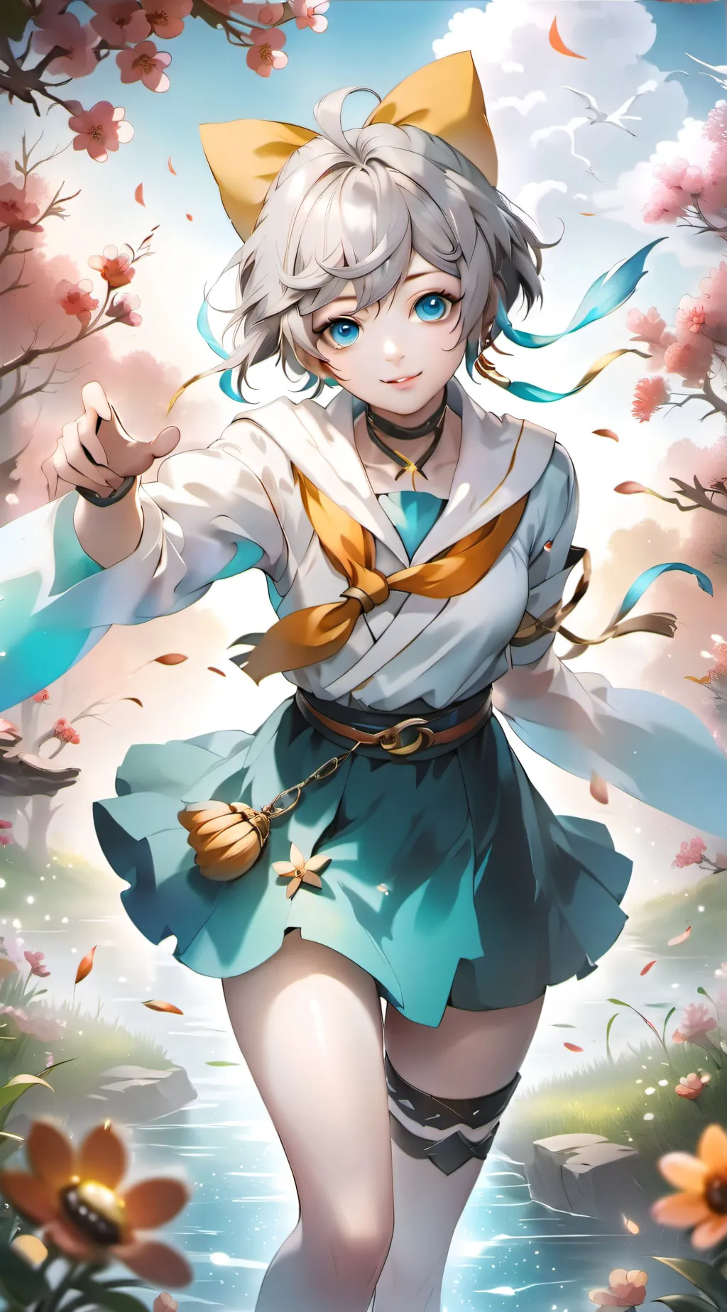 ai character: Mha Beach day background