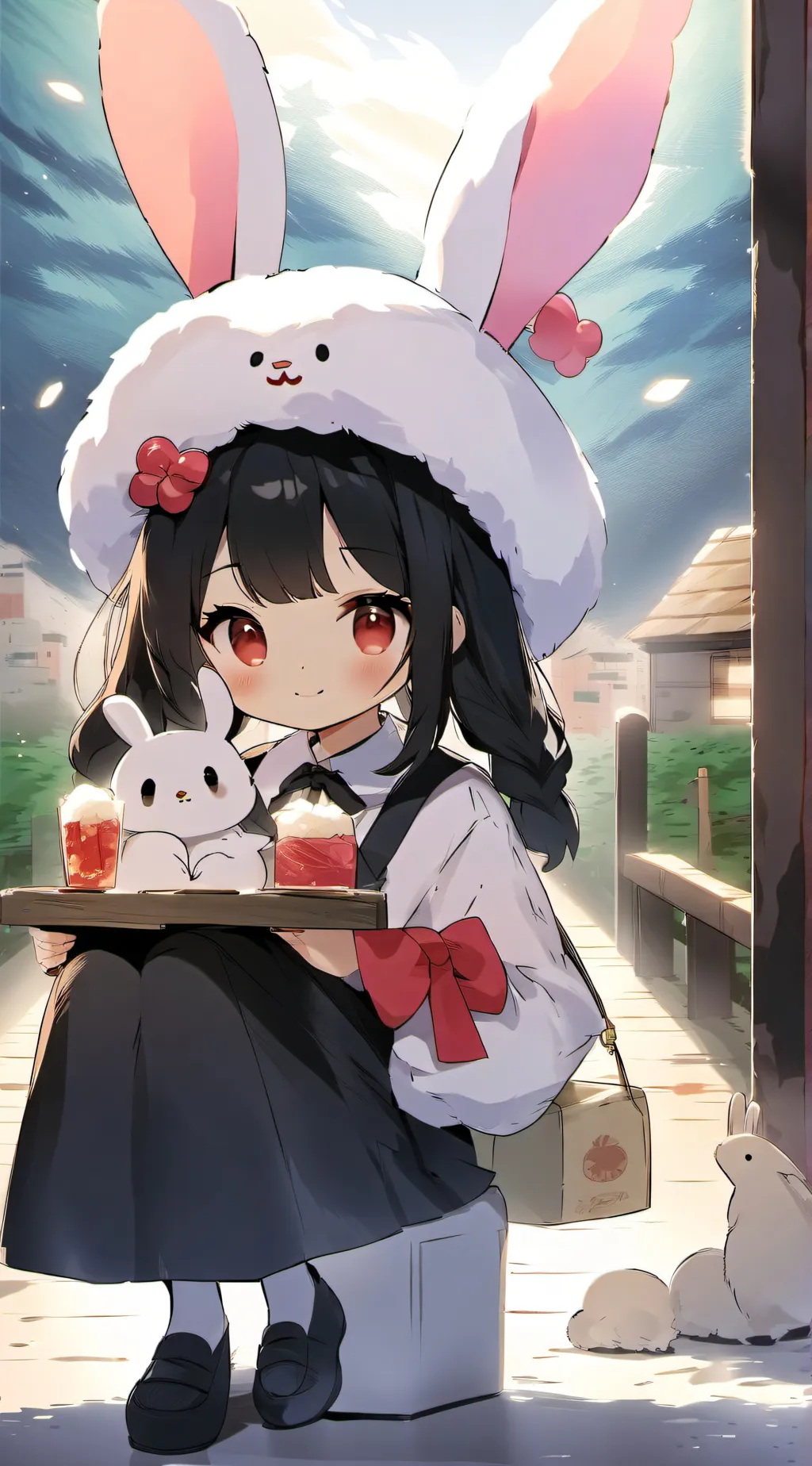 ai character: Kuromi  background