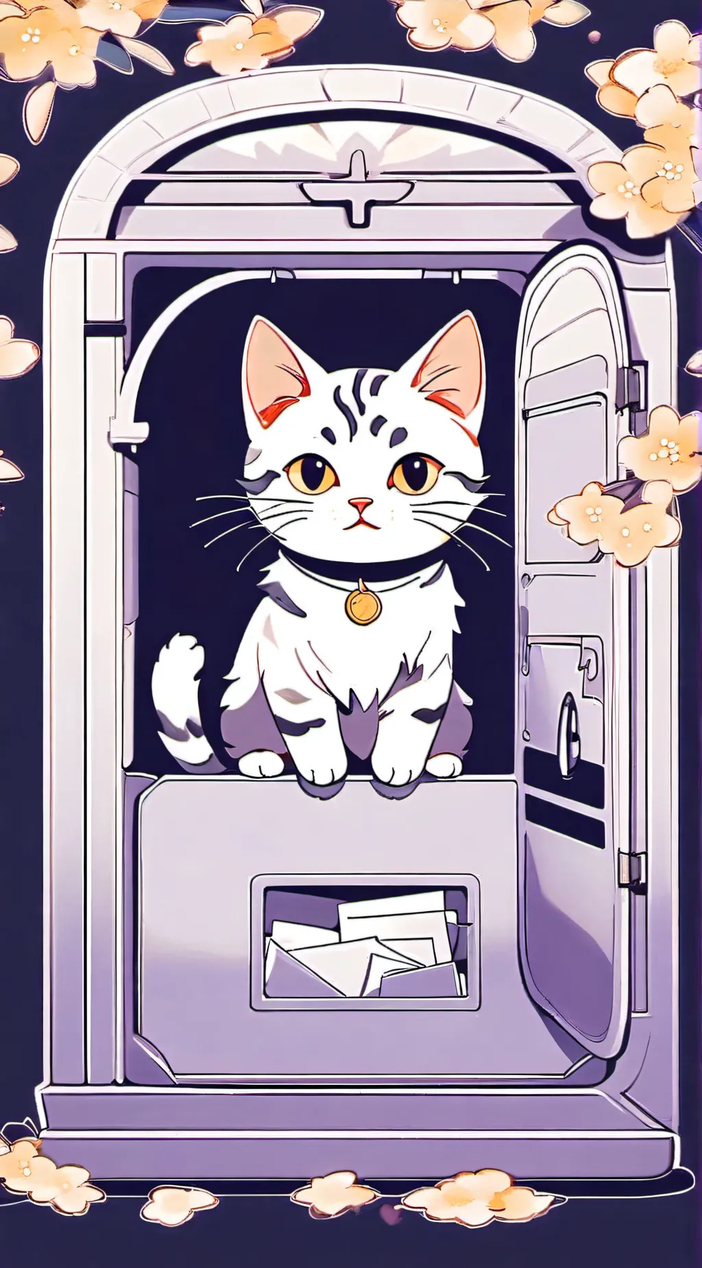 ai character: Mail cat 👍 background