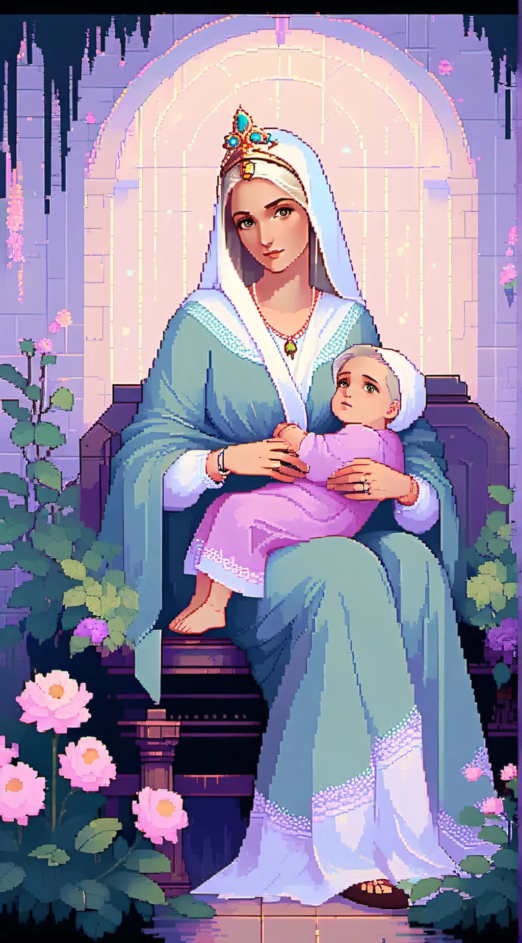 ai character: mama mary background
