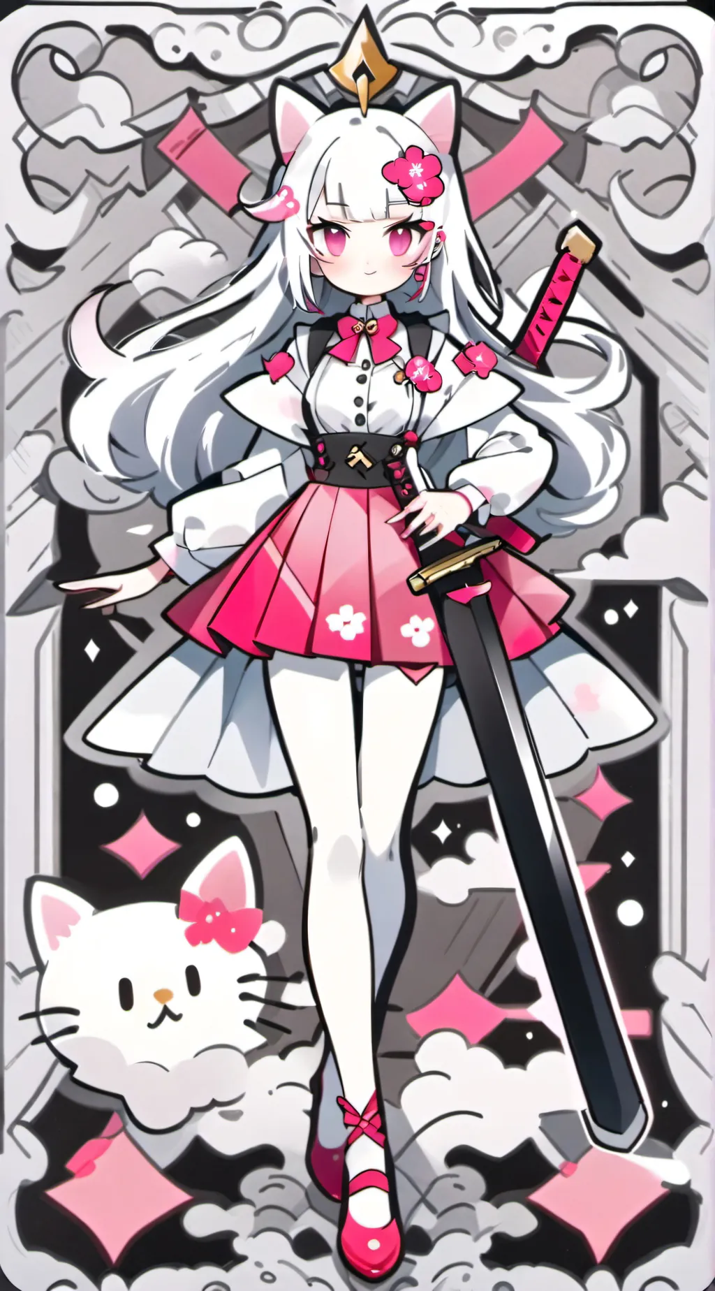 ai character: Miss kitty  background