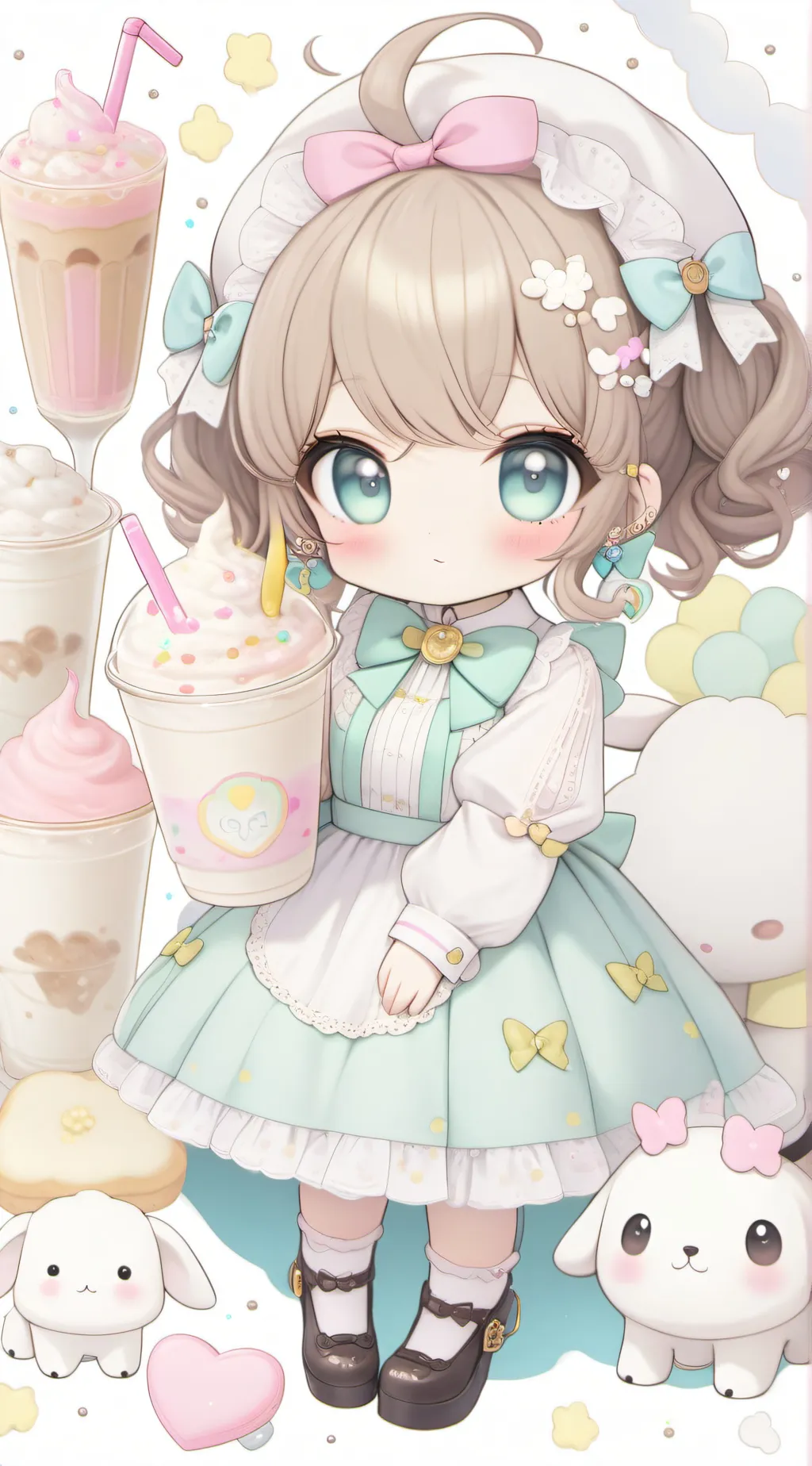 ai character: Little paisly background