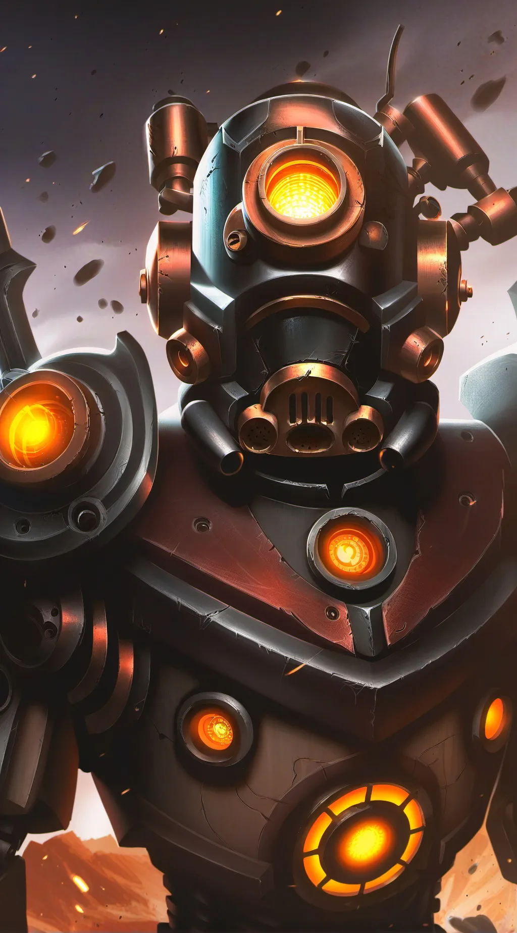 ai character: Assaultron mark-60 background