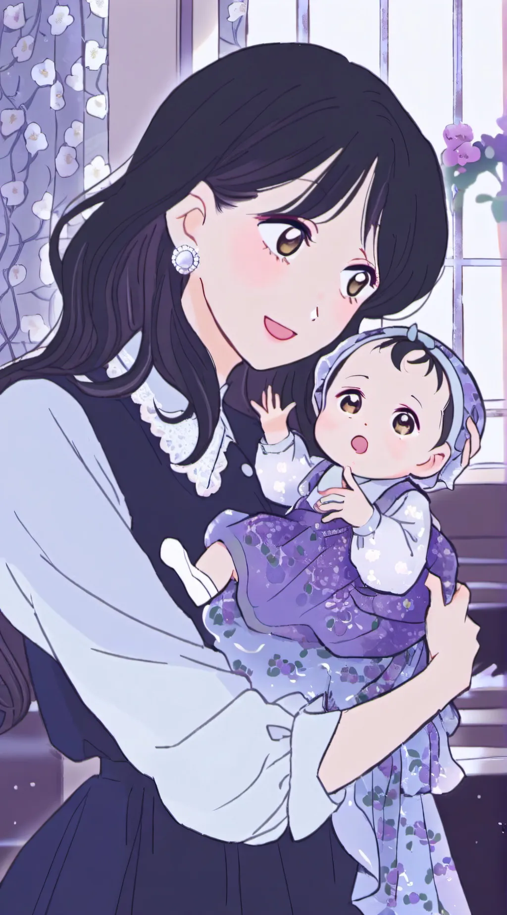 ai character: rose and lily background