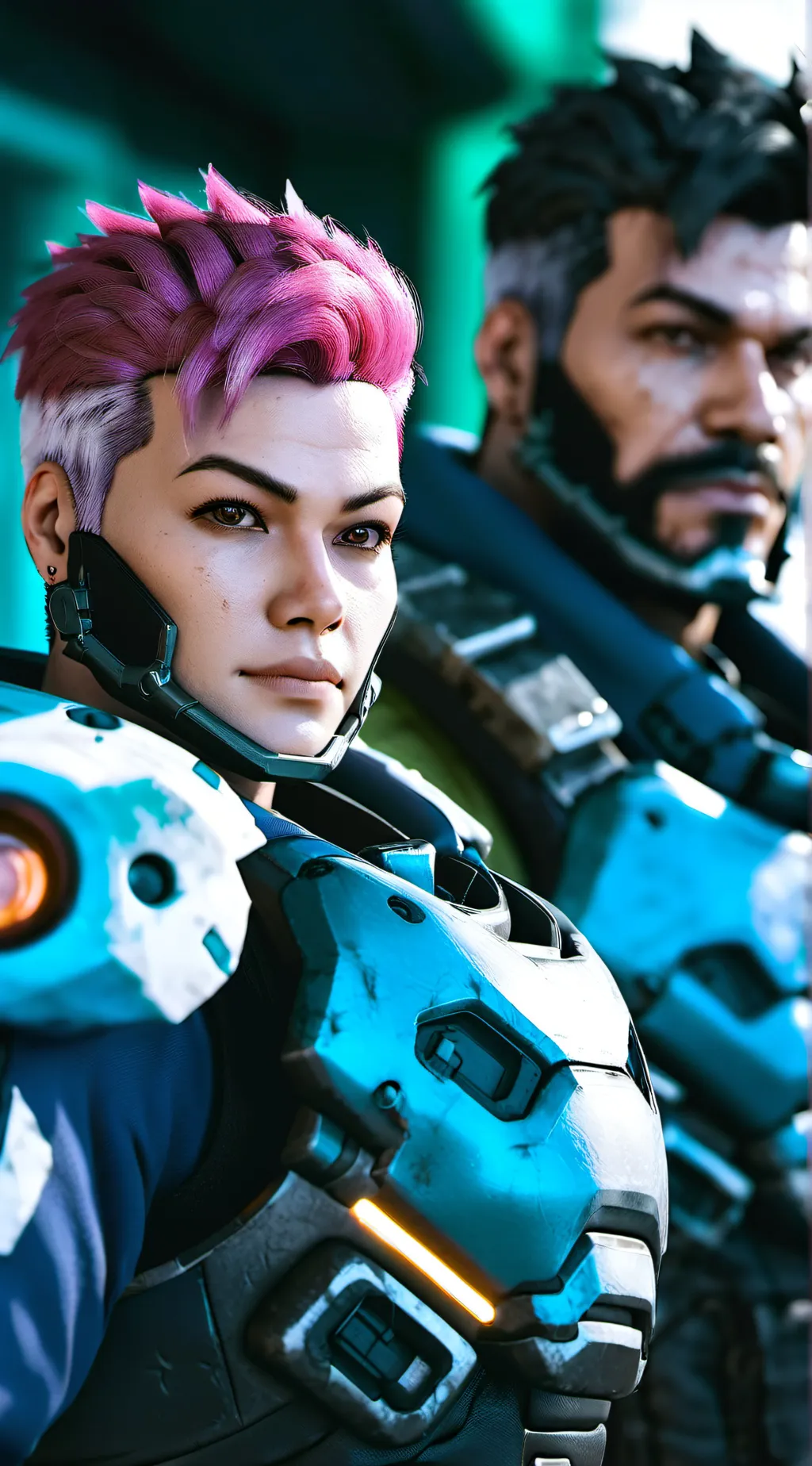 ai character: zarya vs heavy background
