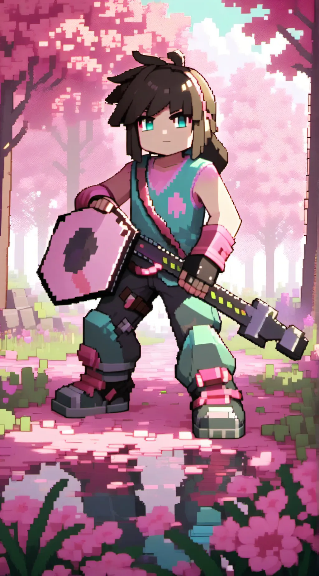 ai character: Minecraft players! background