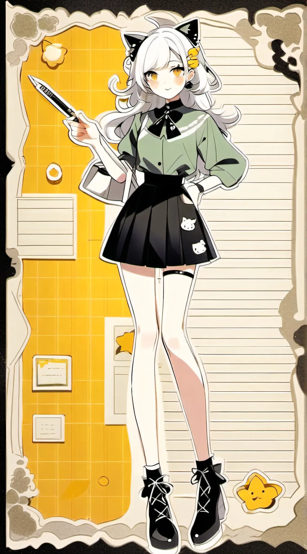 ai character: Miss kitty  background