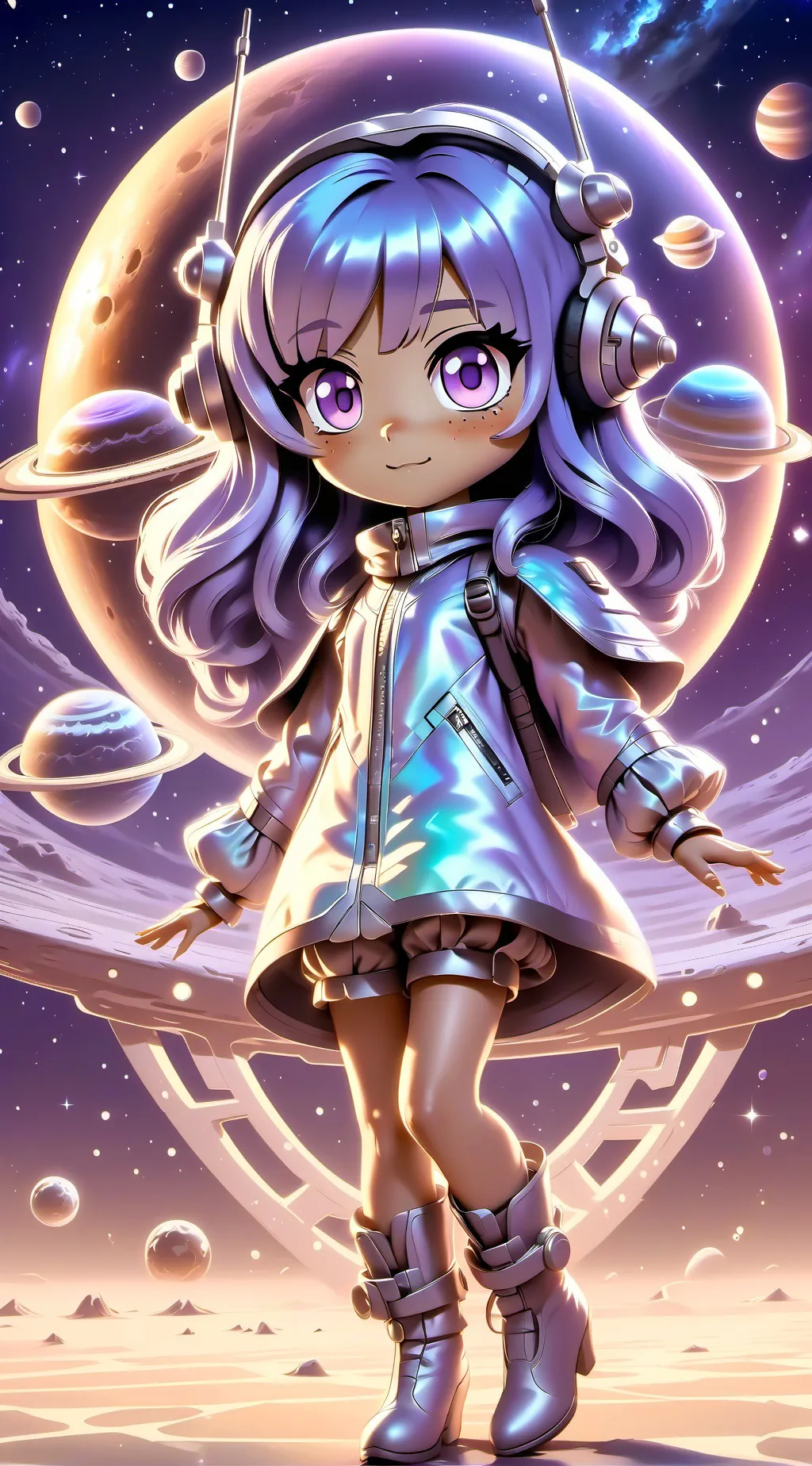 ai character: Miss Spacegirly background