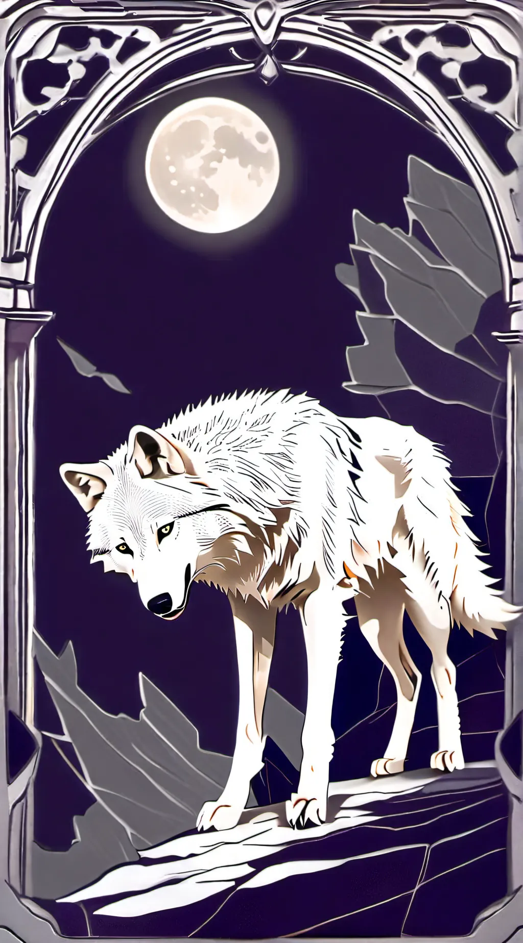 ai character: the moon wolf background