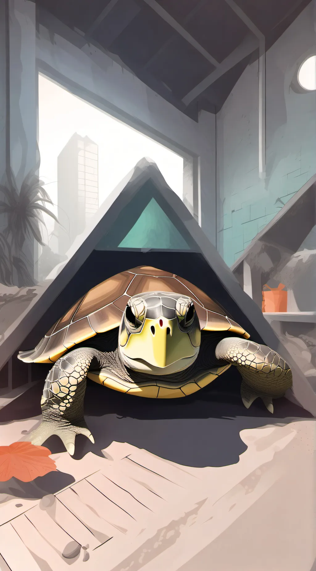 ai character: Wise turtle background