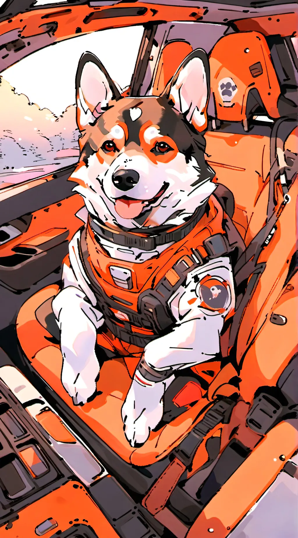 ai character: Dog man comic book background