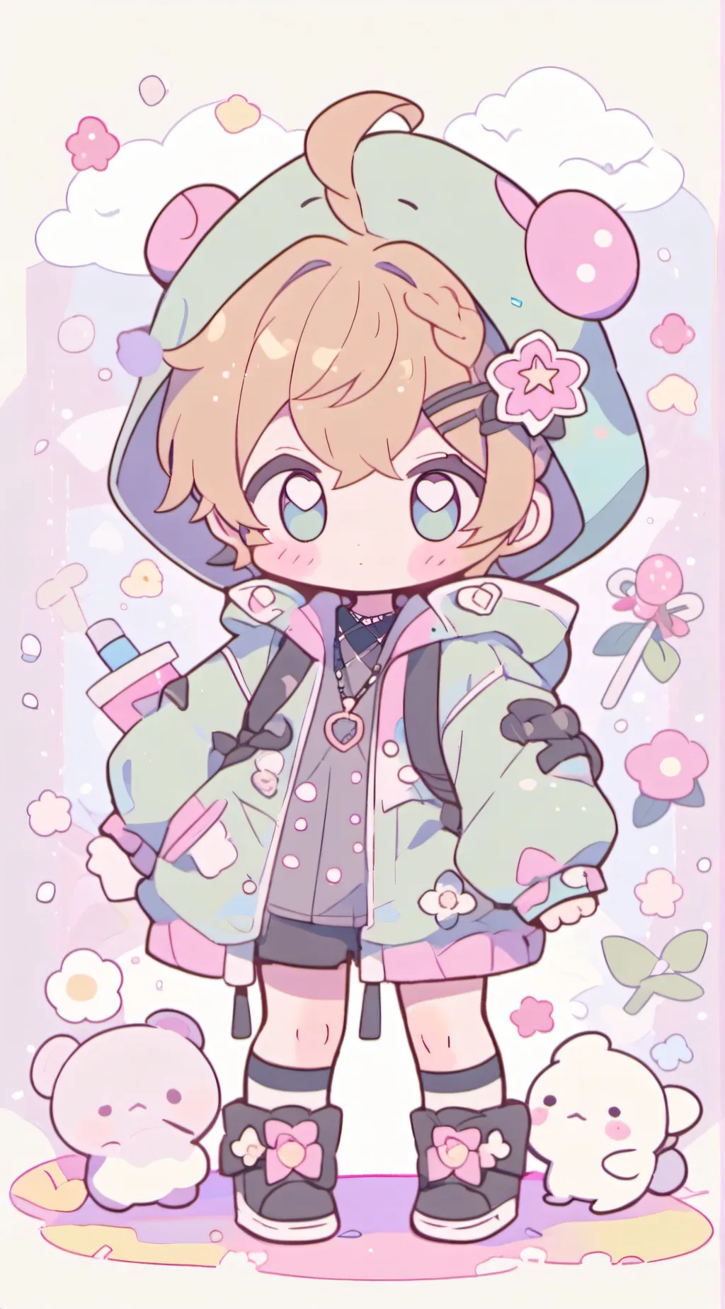 ai character: sofe background