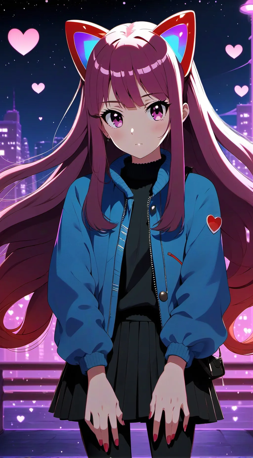 ai character: Violet background