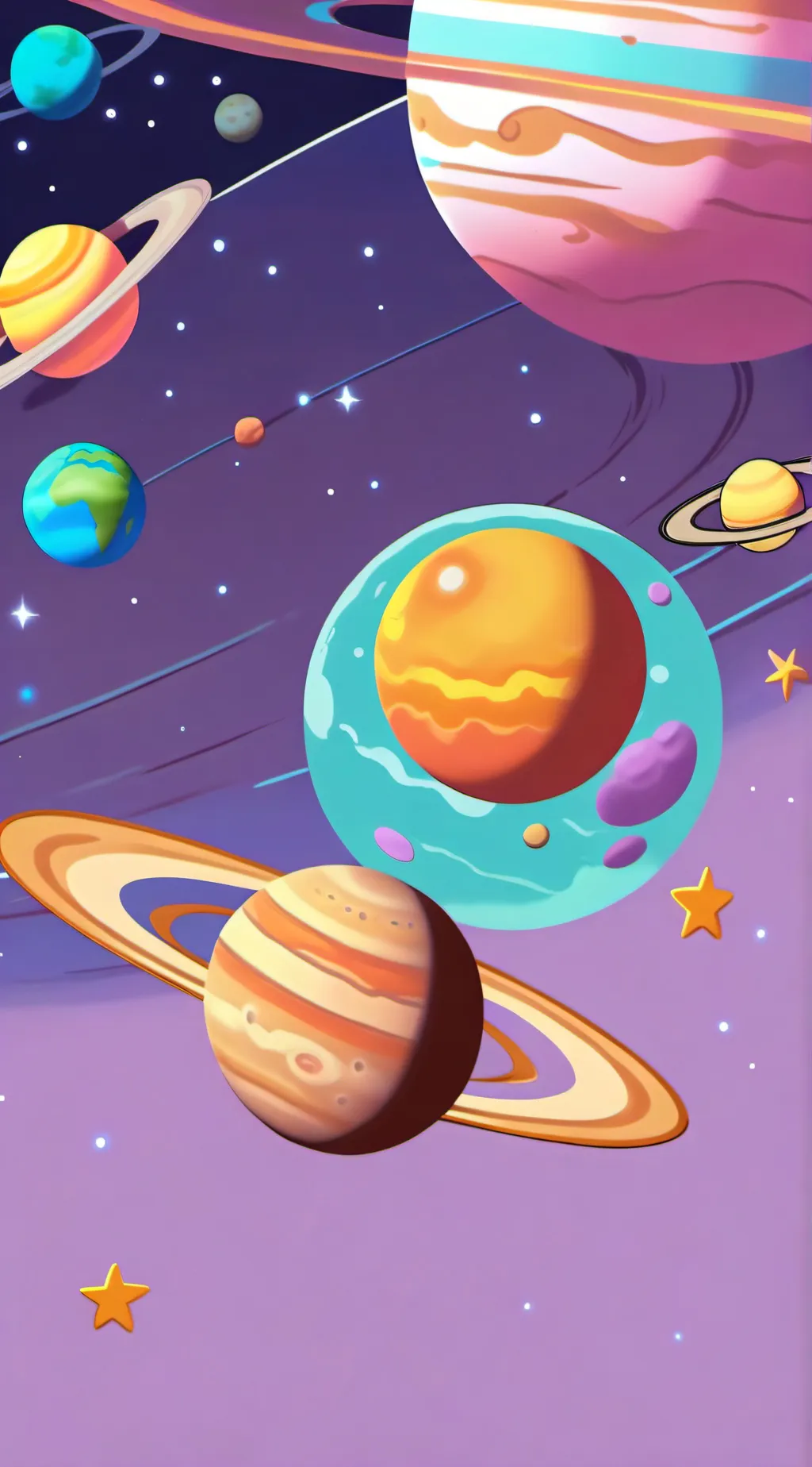 ai character: solar balls background