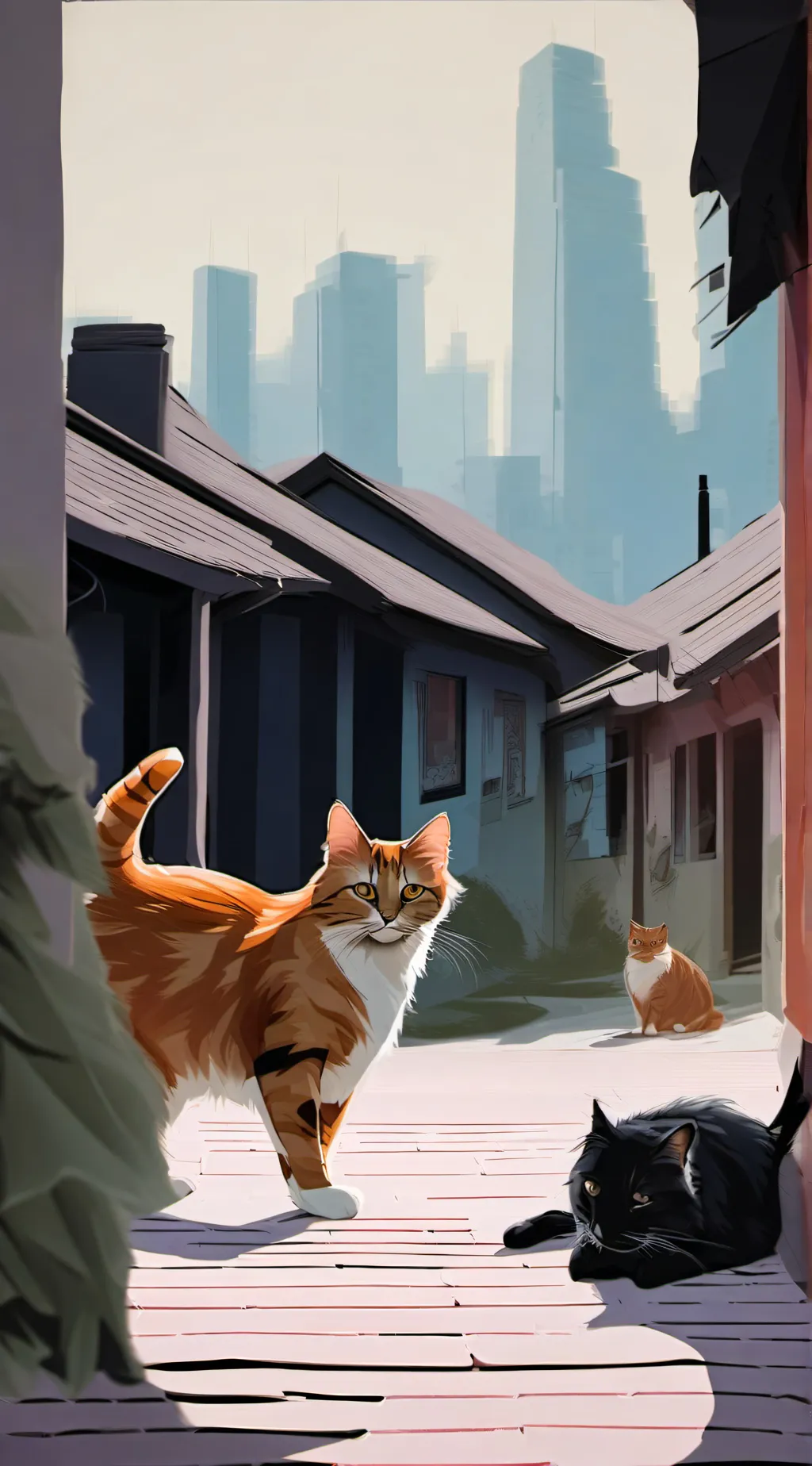 ai character: cute cat sim background